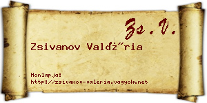 Zsivanov Valéria névjegykártya