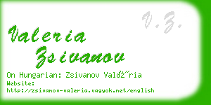 valeria zsivanov business card